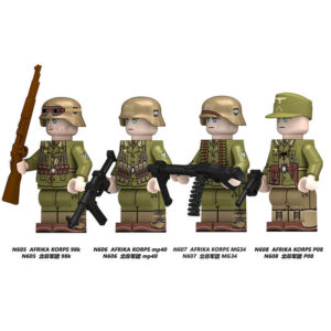 Afrika Korps Minifigures N605-608 - Military Minifigs, Compatible with LEGO