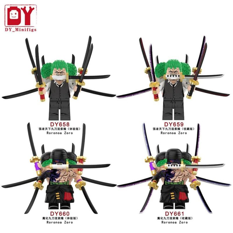 DY658-661 One Piece Zoro Minifigures - One Piece Minifigs by DY_Minifigs, Compatible with LEGO