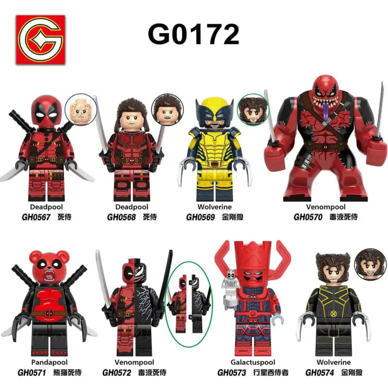 Minifigures G0172 Deadpool& Wolverine Venompool DC XINH Super hero Compatible LEGO