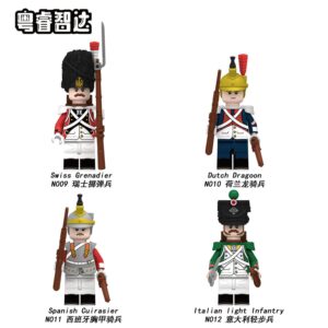 N009-012 Napoleonic Wars Swiss Dutch Spanish Italian Soldiers Minifigures - Compatible with LEGO