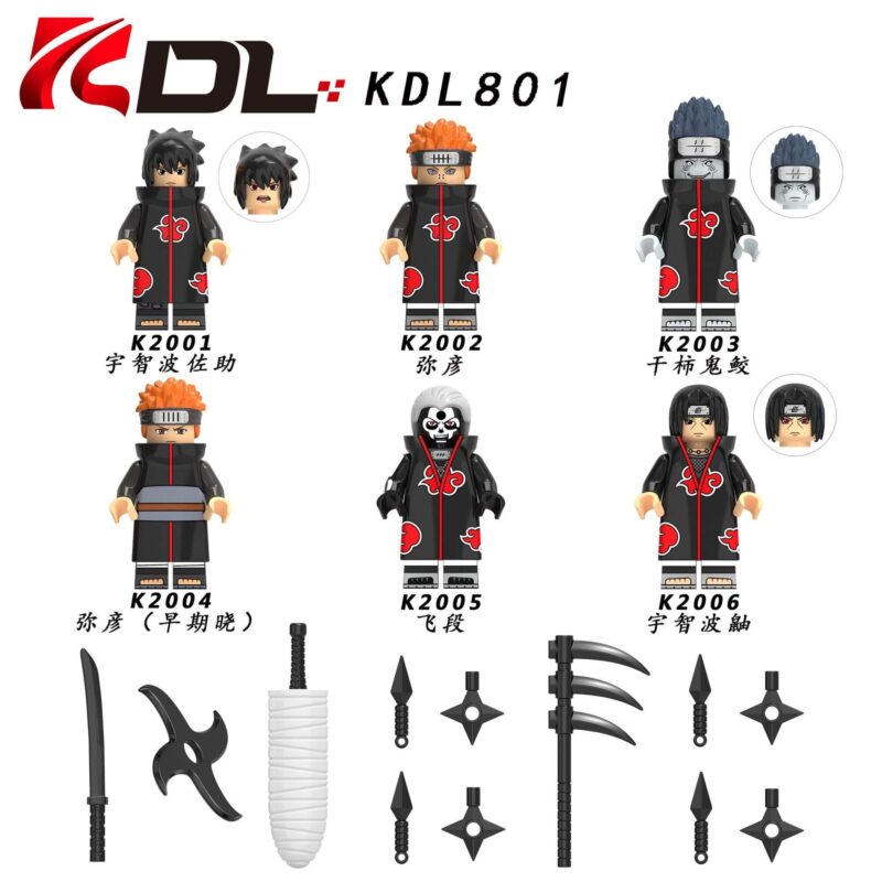 Minifigures KDL801 Naruto Sasuke Uchiha Hidan KDL Minfigs Fit Lego