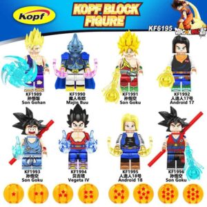 KF6195 Dragon Ball Krillin Android 18 Minifigures Compatible LEGO | Dragon Ball Minifigs
