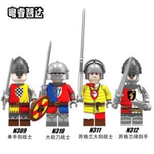 English Civil War Wars of the Roses Soldiers Minifigures N309-N312 - Fits LEGO