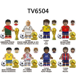 Football Players Minifigures Ronaldo Kaka Neymar TV6504 Sports TV Minifigs Compatible LEGO