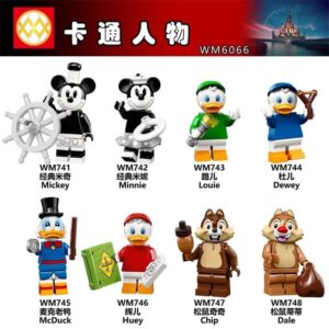 Mickey Minnie McDuck Minifigures WM6066 - Cartoon WM BLOCKS Fit Lego