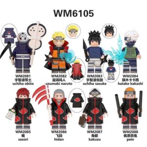 Naruto Sasuke Uchiha Hatake Kakashi Minifigures Fit Lego WM BLOCKS WM6105 Naruto