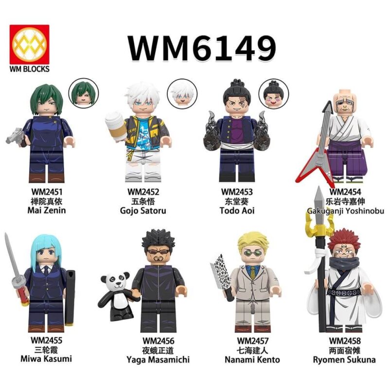 Jujutsu Kaisen Minifigures Fit Lego Night Moth Masamune Miwa Kasumi Toudou Aoi Minifigures WM6149