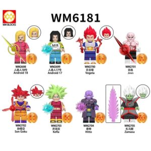 Dragon Ball Son Goku Kefla Minifigures WM6181 - Dragon Ball Minifigs WM BLOCKS Compatible LEGO