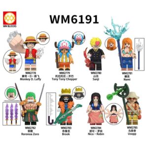 One Piece Luffy Chopper Robin Minifigures WM6191 - One Piece Minifigs WM BLOCKS Compatible LEGO