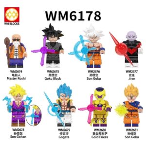 Dragon Ball Minifigures Fit Lego Turtle Master Black Goku Minifigures WM6178