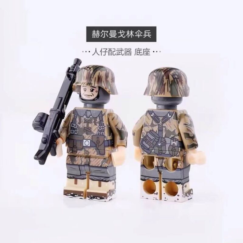 WW II German Hermann Goering Paratrooper Camouflage Minifigure - Military Minifigs Compatible with LEGO